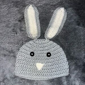 Charming Gray Bunny Ear Baby Hat
